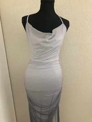 Ombré purple evening wedding guest dress thumbnail 2