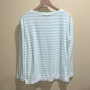 Vineyard Vines Medium Light Green Striped Terry Cloth Swim Cover Up Shirt thumbnail 4