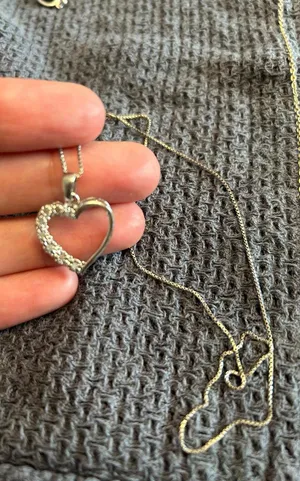 Heart 925 Sterling Silver necklace plus pendant beautiful thumbnail 1