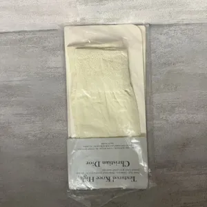 Christian Dior Knee Highs Sandalfoot Chevron Alabaster White OS 8.5-11 NOS USA‎ thumbnail 2