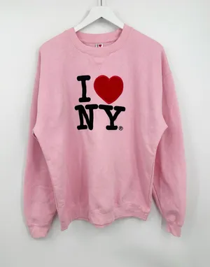 American Vintage Vintage Y2K I Love New York Pink Sweatshirt Size XL Streetwear Baggy thumbnail 1