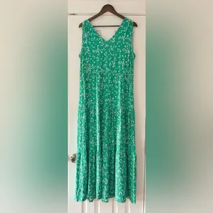 Nina Leonard Green Floral Maxi Skirt‎ Size Medium EUC thumbnail 2