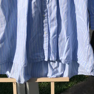 ZARA Blue Cotton Striped Long Sleeved Mini Shirt Dress S thumbnail 5