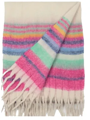 Free People Skye Striped Fuzzy Thick Knit Scarf thumbnail 2