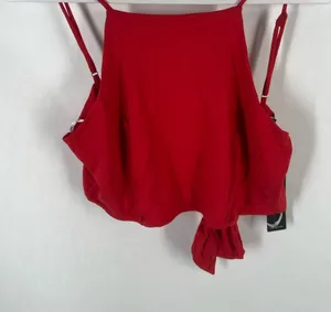 Lulus Red Tie-Back Cropped Cami Tank Top Size L NWT thumbnail 1