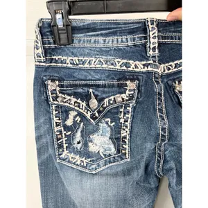 Miss Me Jeans Womens Size 29 Dark Wash Cropped Skinny Studded Distressed Denim thumbnail 11