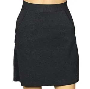 HUTCH/ANTHROPOLOGIE dark grey Ponte A-line mini skirt w/POCKETS. Size Small. EUC thumbnail 1