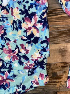 Vera Bradley Floral Quarter-Zip Pullover in Light Blue with Pink & Navy thumbnail 4