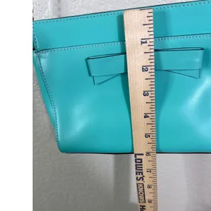 Kate Spade Montford Park Teal Small Crossbody Bag Bow Leather Chain Strap Chic thumbnail 13