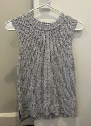 Baby blue Rib Knit Sweater Tank thumbnail 1