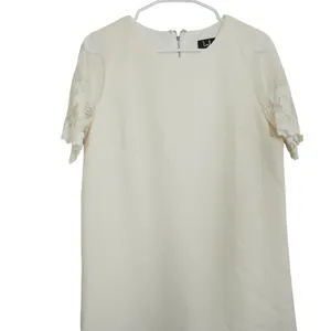 Lulus Size Small Cream White Lace Sleeve Shift Dress Mini Bridal Shower thumbnail 2
