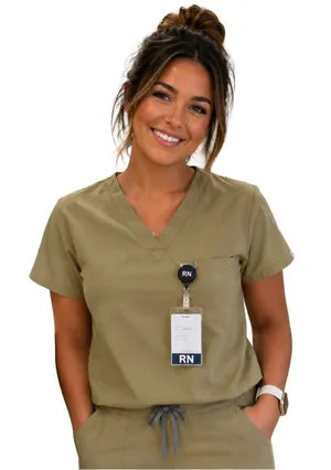 Figs Women's Catarina One-Pocket Scrub Top limited-edition Martini Olive small thumbnail 1