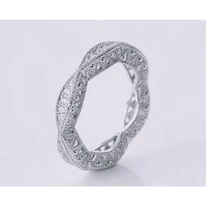 NEW 1 Ct Pretty Pave Simulated‎ Diamond Eternity Wedding Band Ring, Size 10 thumbnail 2