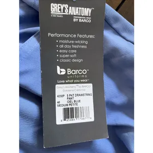 Grey's Anatomy 4232P Drawstring Scrub Pants Womens Size MP‎ Ciel Blue Barco New thumbnail 5