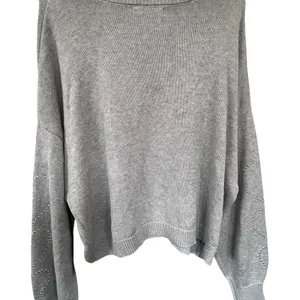 NWT Madden NYC Women's Sweater with Heart Detail - Gray thumbnail 3
