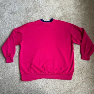 Vintage Women’s Pink Knit Patterned Crewneck Sweater thumbnail 5