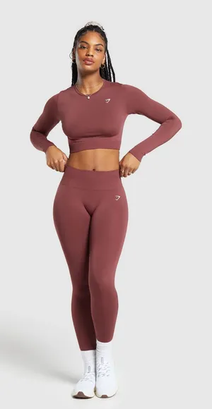 Gymshark everyday seamless leggings burgundy small thumbnail 1