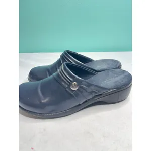 Sleek Leather mule clogs‎ Accent thumbnail 3