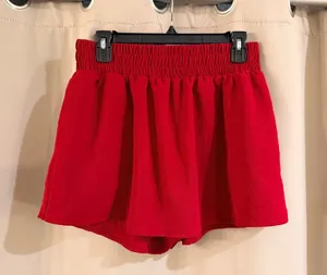 Timing Red Smocked-Waist Circle Mini Skorts thumbnail 1