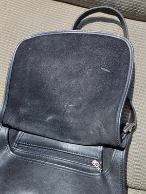 Vintage Coach Slim Legacy Flap Saddle Crossbody Black thumbnail 9