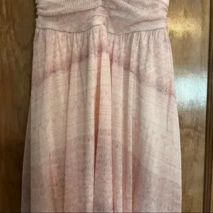Free People strapless gray and pink high low lined dress. Size SP thumbnail 3