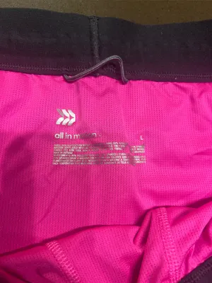 All In Motion Women’s Hot Pink Athletic Shorts with Black Waistband thumbnail 4
