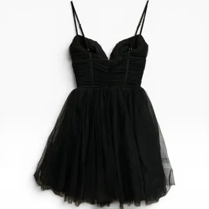 House of CB Princess Black‎ Tulle Mini Dress S Fuller Cup Tall Corset LBD thumbnail 4