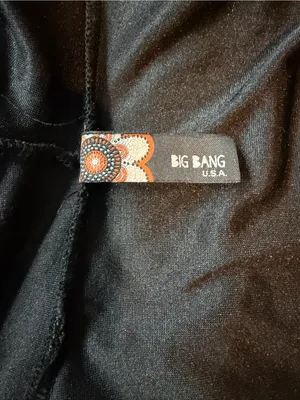 Big Bang USA Black Crushed Velvet Embroidered Zip Hoodie Large Y2K thumbnail 8