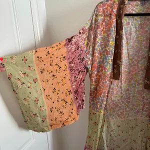 Anthropologie Bl-nk London Pastel Long Floral Patchwork Kimono Multi One Size thumbnail 3