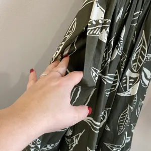 Aspesi Green Leaf Print Midi Dress A Line‎ Italian Designer Chic Size 40 thumbnail 6