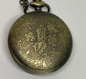 Bronze tone Pocket Watch by Plunder "Choose Happy" quartz analog 46mm running thumbnail 4