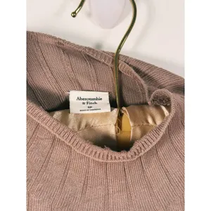 Abercrombie Mock Neck Knit Midi Sweater Dress Small Brown Fall Old Money Minimal thumbnail 4