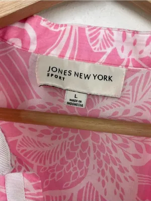 Jones New York Pink & White Floral Split-Neck Tunic thumbnail 13