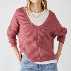 Free People We The Free New Magic Waffle Knit Thermal Long Sleeve Top in Cowboy Size Large thumbnail 1