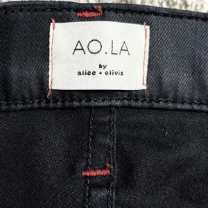 AO‎ LA by Alice + Olivia Black High Rise Pintuck Split Hem Skinny Jeans Sz 28 thumbnail 8