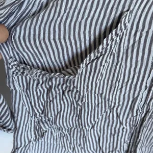 Free People One Gray and White Stripe Slouchy Pocket Top Small thumbnail 7