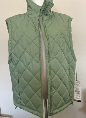 Billabong Adventure Division Transport Quilted Vest Size M Green thumbnail 1