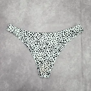 Black White Dots Thong Bikini Bottom Swimwear‎ Medium thumbnail 2