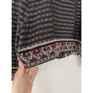 Soft Surroundings Black Embroidered Mandala Bolero Manda Cropped Jacket Sz L thumbnail 2