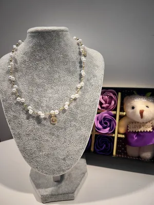 Vintage fashion Gold Plated Pearl Necklace thumbnail 3