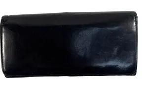Patent Leather Black Wallet Clutch Credit Card Bi Fold Kiss Lock‎ Beautiful thumbnail 1