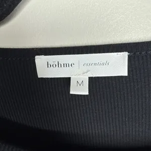 Bohme Noelle Ribbed Open Back Black Bodysuit Medium Long Sleeve‎ Chic Classic thumbnail 8