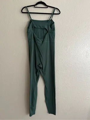 All in Motion M Green Open Back Active Jumpsuit Unitard Square Neck Workout thumbnail 6