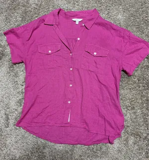 Lucky Brand Magenta Linen Top thumbnail 1
