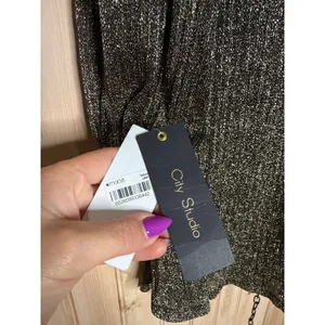NWT City Studio Black Silver Metallic Shift Dress Glam Bling New Year Size M thumbnail 7