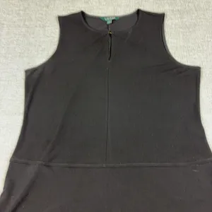 Lauren Ralph Lauren Tank Tunic Womens L Black Round Neck Sleeveless Jersey Top thumbnail 6