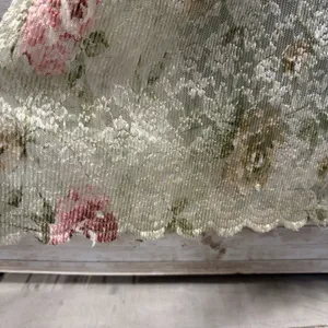 Vtg 90s Helene Blake Womens 12 Dress Sage Green Floral Lace Cottagecore Made USA thumbnail 4