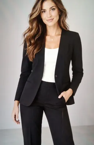 Athleta Avenue Blazer Womens Size 8 Black Stretch Travel Office Buniness Classic thumbnail 1
