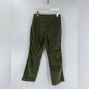 Free People High Time Velvet Kick Flare Pants Olive Army Green‎ size 8 thumbnail 5