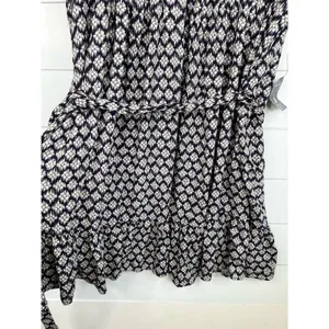 Nautica Jeans Siesta Key Beach Blue Flutter Sleeve Tie Waist Popover Dress Sz XL thumbnail 5
